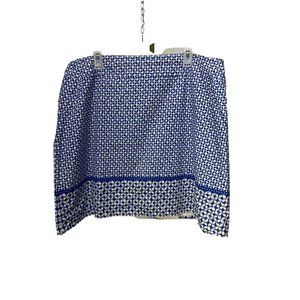 Talbots Woman Blue White Pattern‎ Lined Zippered Size 20W Skirt